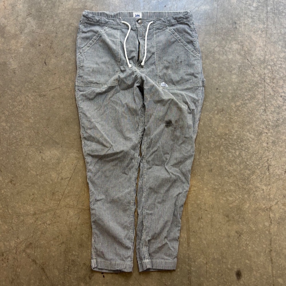 Vintage Style Lee Workwear Pinstripe Conductor Style Pants Joggers Size L